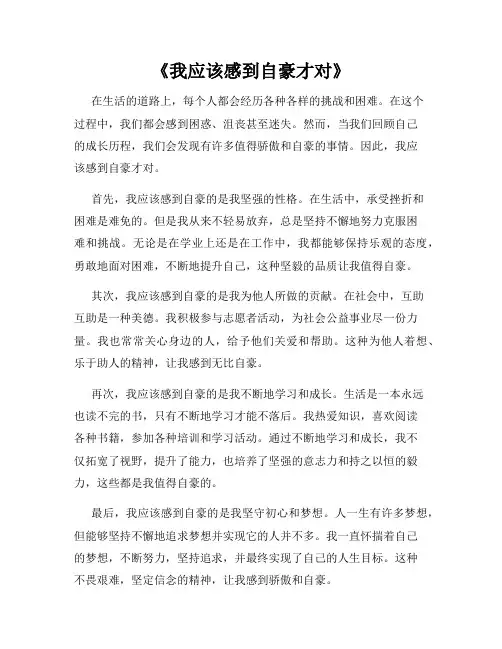 《我应该感到自豪才对》