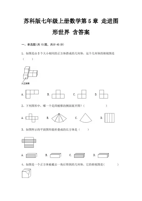 苏科版七年级上册数学第5章 走进图形世界 含答案