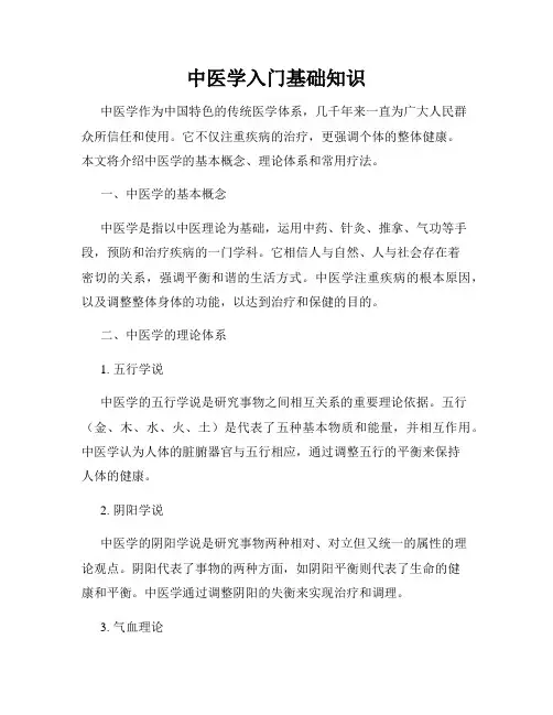 中医学入门基础知识