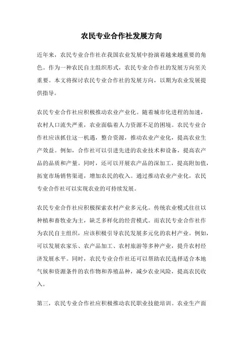农民专业合作社发展方向