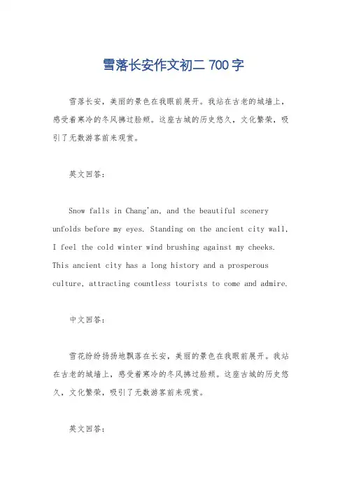 雪落长安作文初二700字