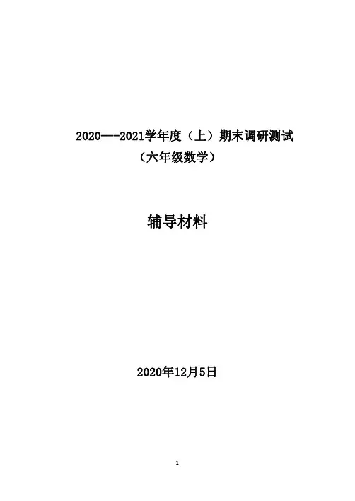六(上)数学2020-2021【期末调研测试】辅导材料