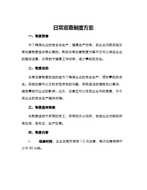 日常巡查制度方案