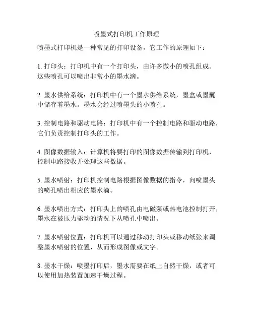 喷墨式打印机工作原理