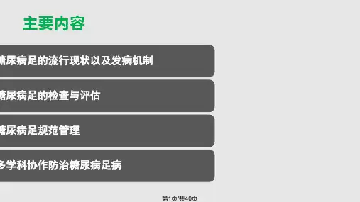 糖尿病足的筛查与评估PPT课件
