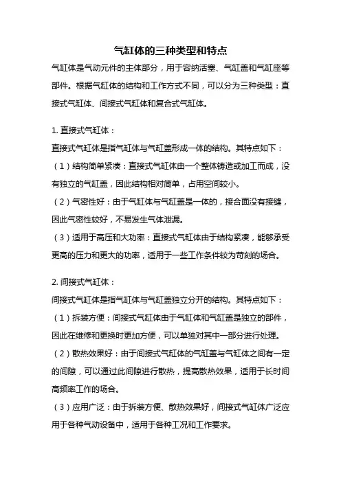 气缸体的三种类型和特点
