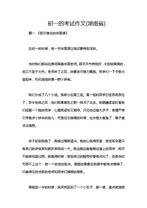 初一的考试作文(湖南省)