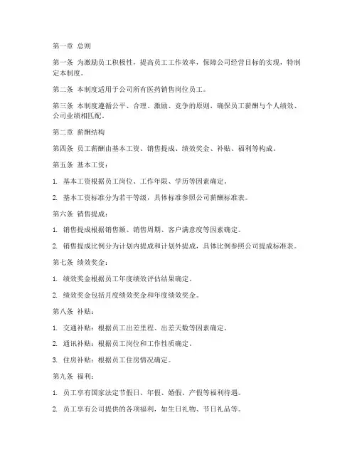 医药销售公司薪酬管理制度