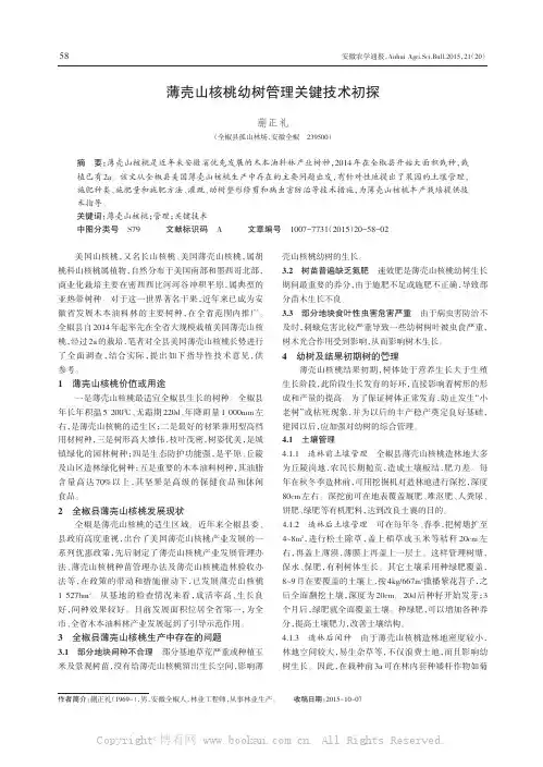薄壳山核桃幼树管理关键技术初探