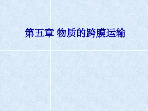 细胞生物学 第五章物质的跨膜运输ppt课件