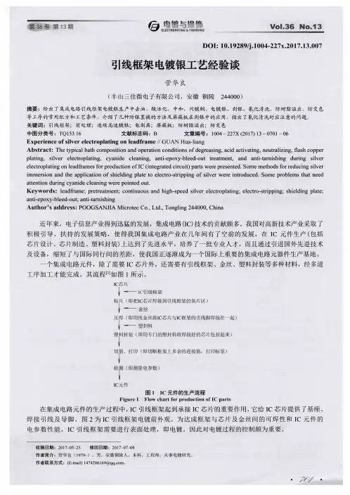引线框架电镀银工艺经验谈