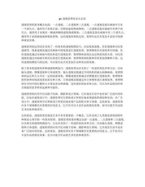 ps透视原理知识点总结