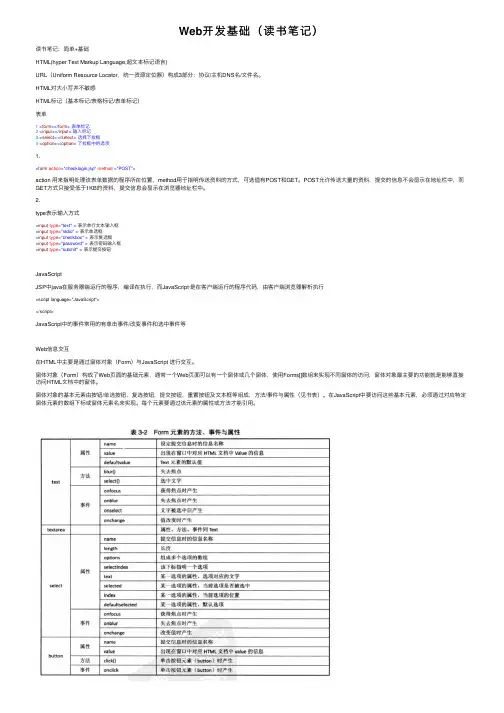 Web开发基础（读书笔记）