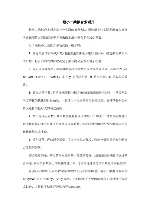 最小二乘拟合多项式