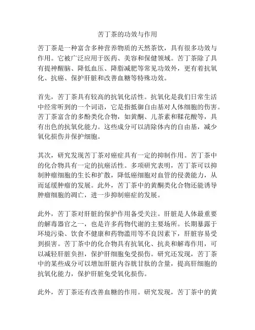 苦丁茶的功效与作用