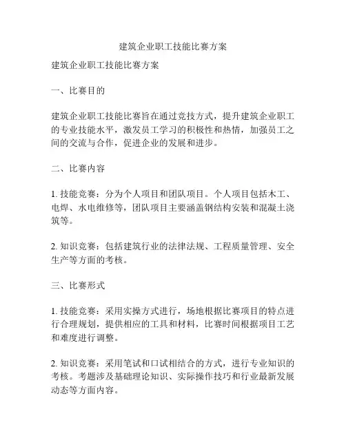 建筑企业职工技能比赛方案