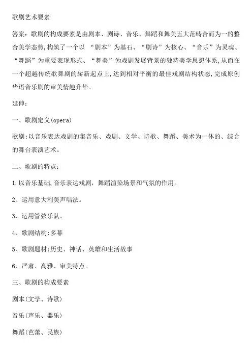 歌剧艺术要素