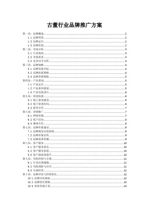 古董行业品牌推广方案
