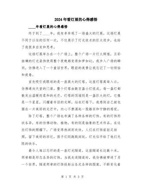 2024年看灯展的心得感悟