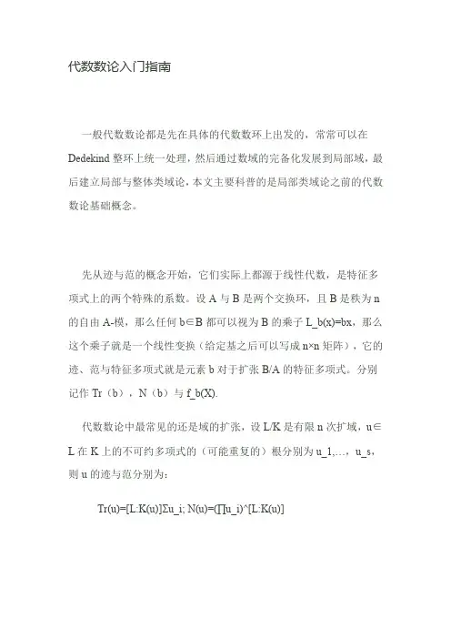 Strongart数学笔记：代数数论入门指南