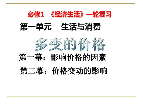 2017届一轮复习影响价格变动的因素