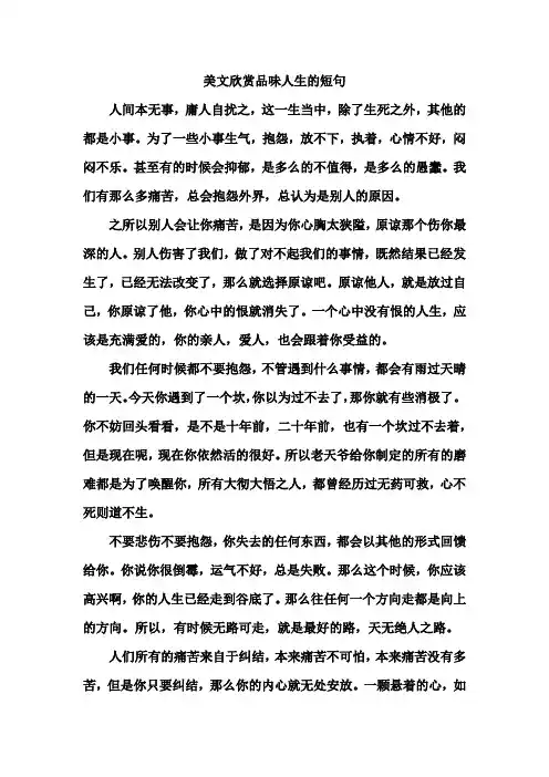 美文欣赏品味人生的短句