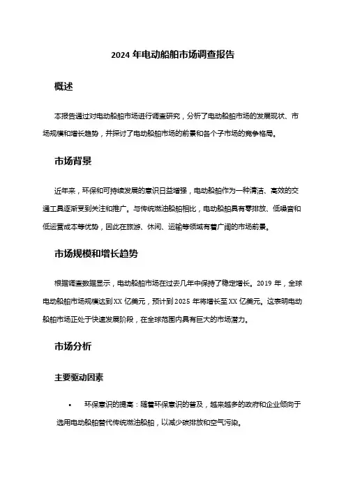 2024年电动船舶市场调查报告