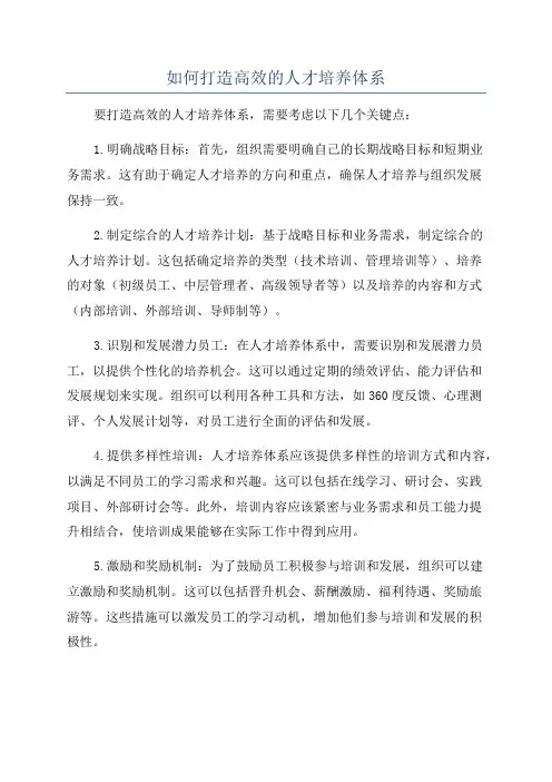 如何打造高效的人才培养体系