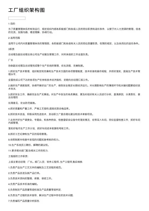工厂组织架构图