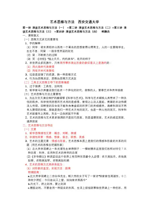 (完整word)西安交通大学公开课知识点：艺术思维与方法,推荐文档