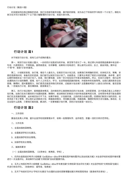 行动计划（精选11篇）
