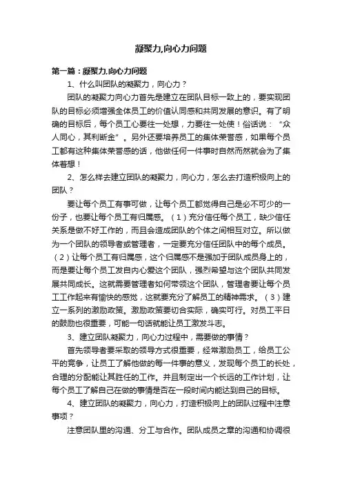 凝聚力,向心力问题