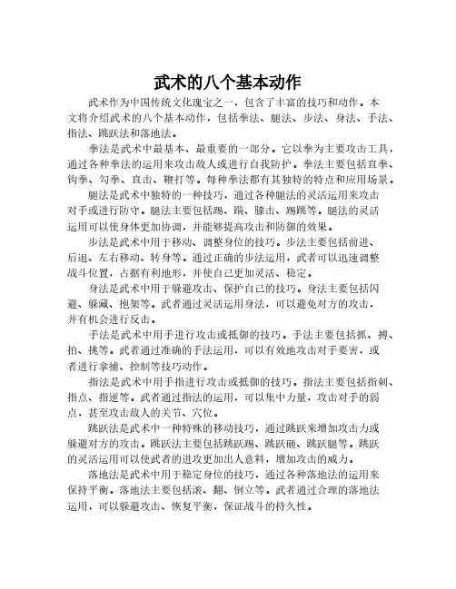 武术的八个基本动作