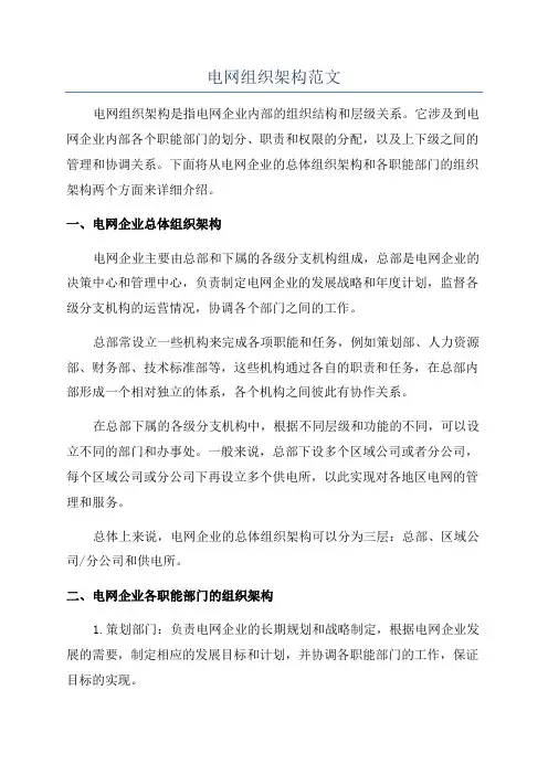 电网组织架构范文
