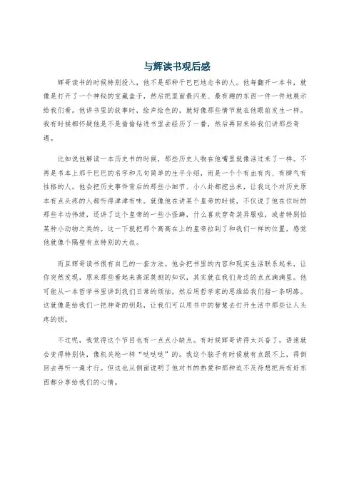 与辉读书观后感