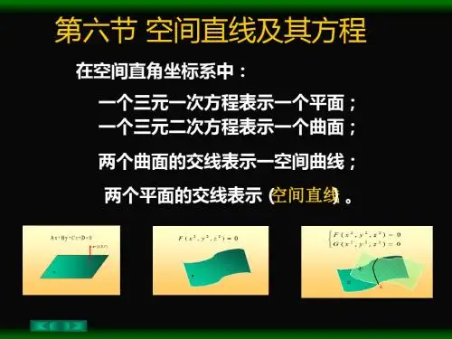 六节空间直线及其方程-精选