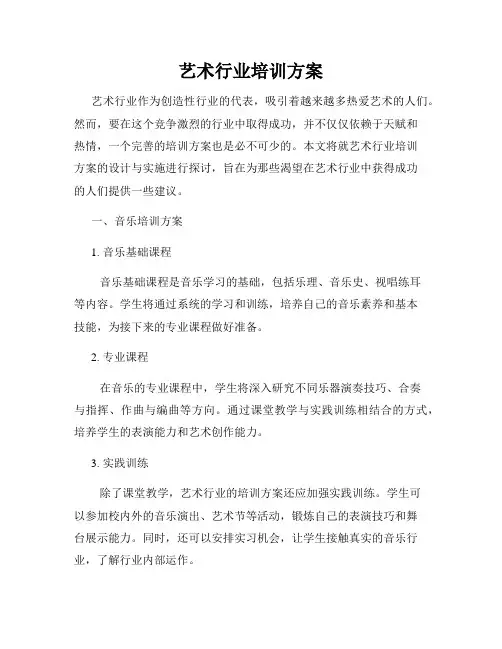 艺术行业培训方案