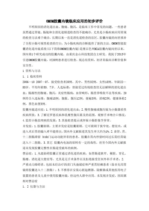胶囊内镜评价分析