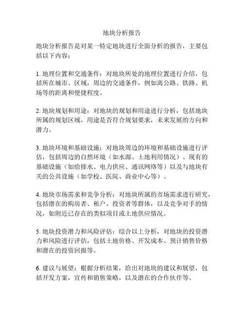 地块分析报告