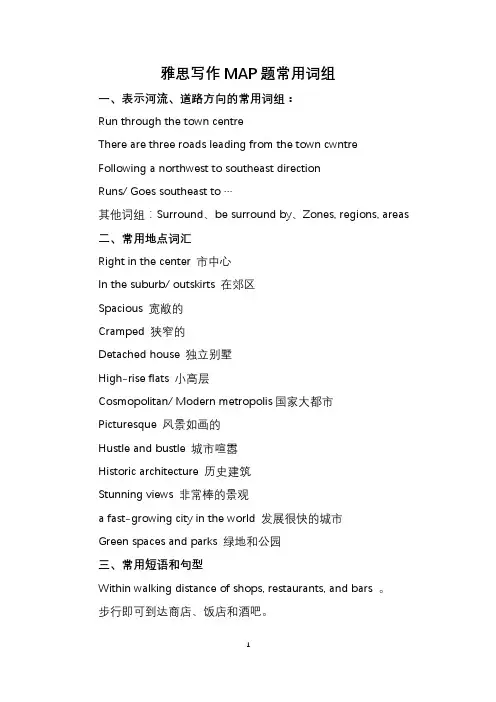 雅思写作MAP题常用词组