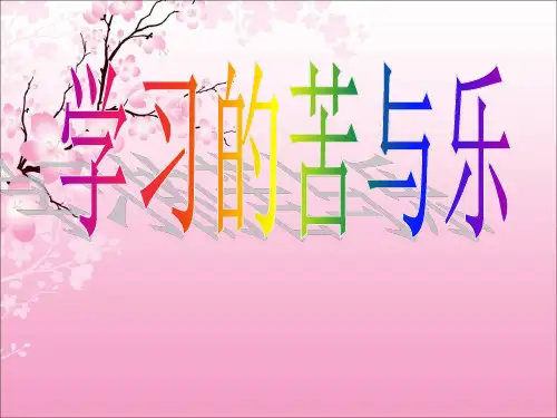 学习的苦与乐主题班会PPT