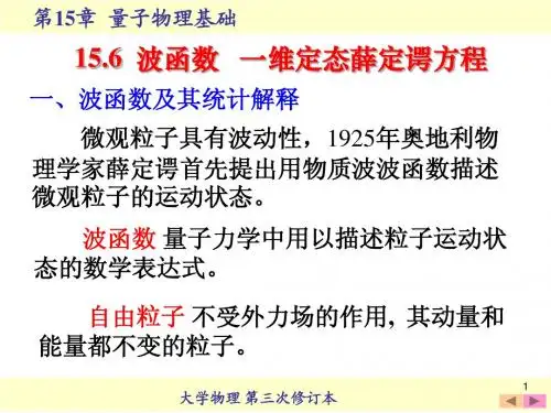 15.6 波函数 一维定态薛定谔方程