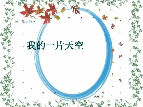初三作文散文《我的一片天空》650字(共12页PPT)