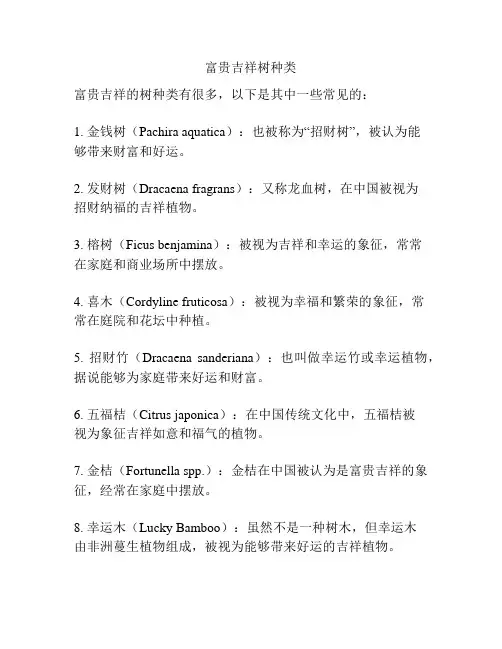 富贵吉祥树种类
