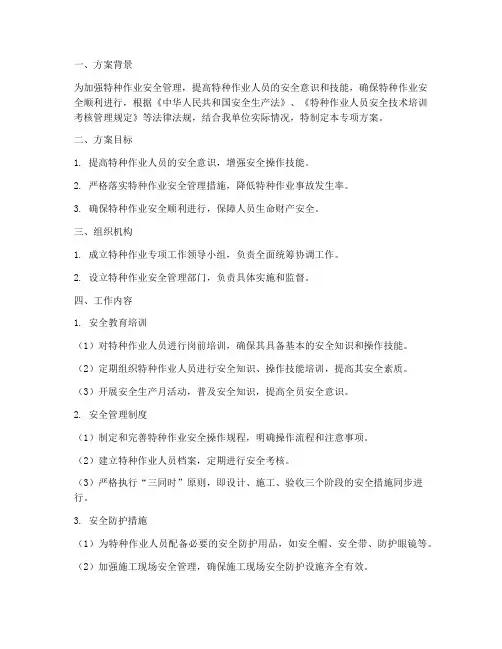 特种作业专项方案