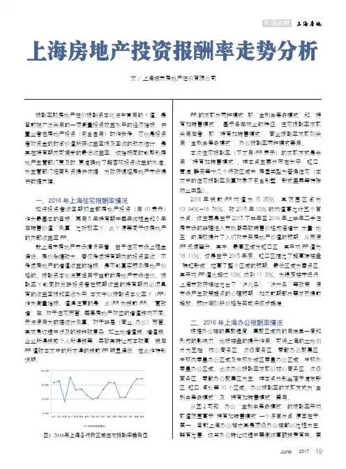 上海房地产投资报酬率走势分析