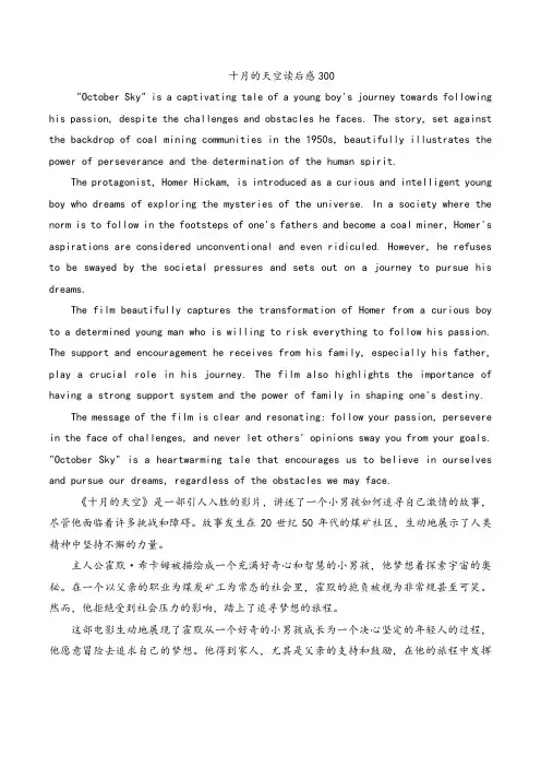 十月的天空读后感300
