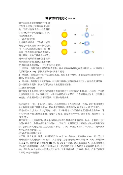 潮汐的时间变化