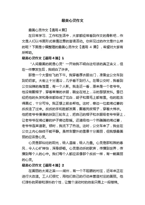 最美心灵作文