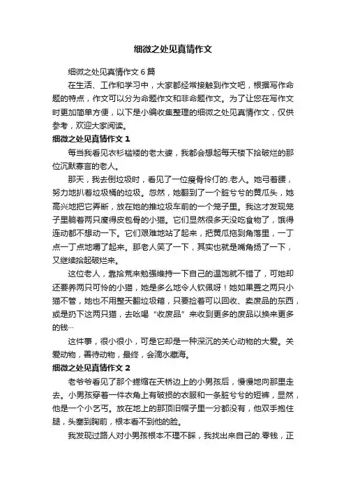 细微之处见真情作文